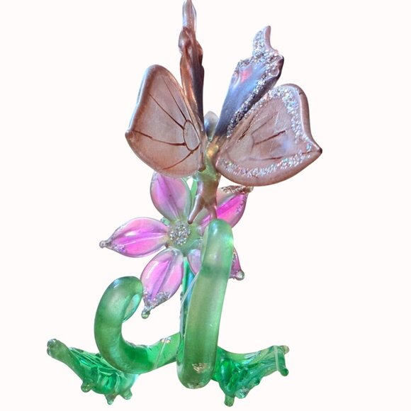 Ashton Drake Art Glass Ornament VTG Heirloom Butterfly Dewdrop Garden Friends - Picture 5 of 15